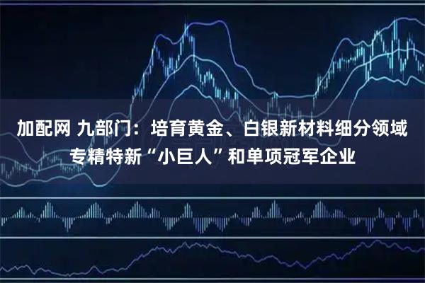 加配网 九部门：培育黄金、白银新材料细分领域专精特新“小巨人”和单项冠军企业