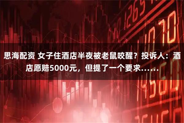 思海配资 女子住酒店半夜被老鼠咬醒？投诉人：酒店愿赔5000元，但提了一个要求……