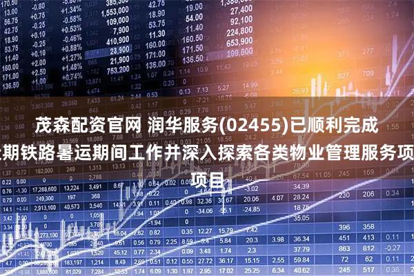 茂森配资官网 润华服务(02455)已顺利完成近期铁路暑运期间工作并深入探索各类物业管理服务项目